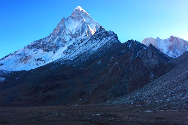 Mt Shivling and Mt Meru from Tapovan